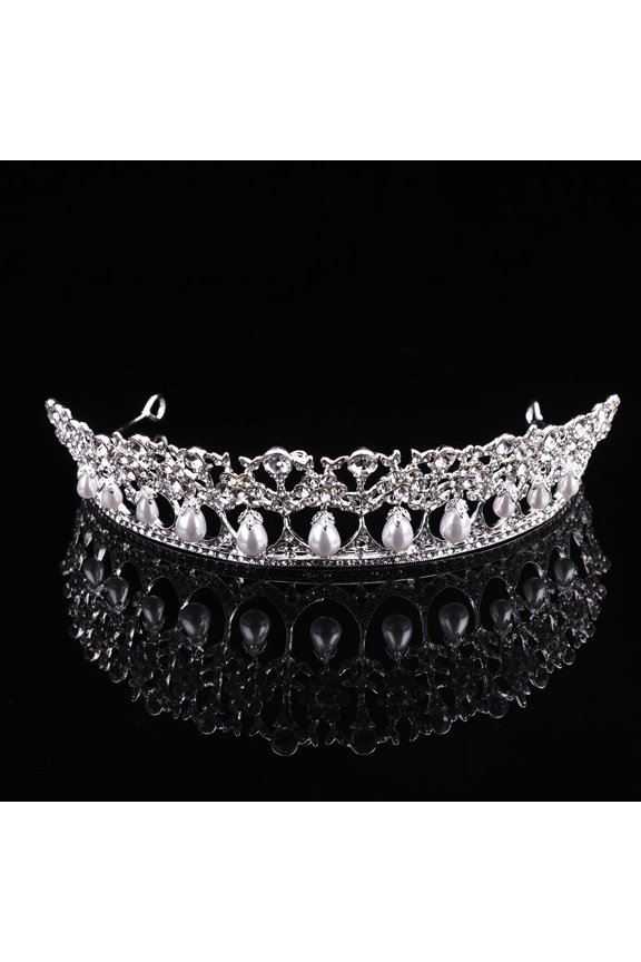 1Pack Elegant Rhinestone Crown Headdress for Women Daily Use