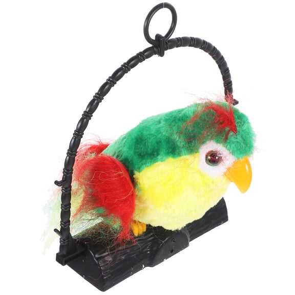 CTIRCHIU 1Pc Green Electric Talking Parrot for Household Hanging Decor with Recording and e Repeat