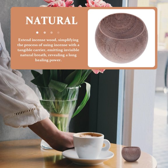 CTIRCHIU 1Pc Indoor Diffuser Dark Grey Portable Size Egg Shape Walnut Wood for Desktop Decoration