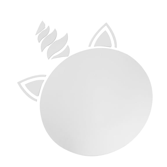 CTIRCHIU 1Pc Plated Silver Acrylic Mirror Sticker Unicorn Design Adhesive Decorative Wall Mural