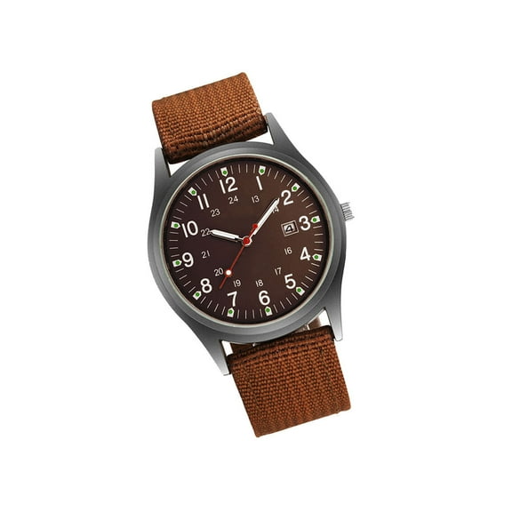 CTIRCHIU 1Pc Practical Wristwatch for Men Digital Brown Nylon Strap Casual Stylish Watch