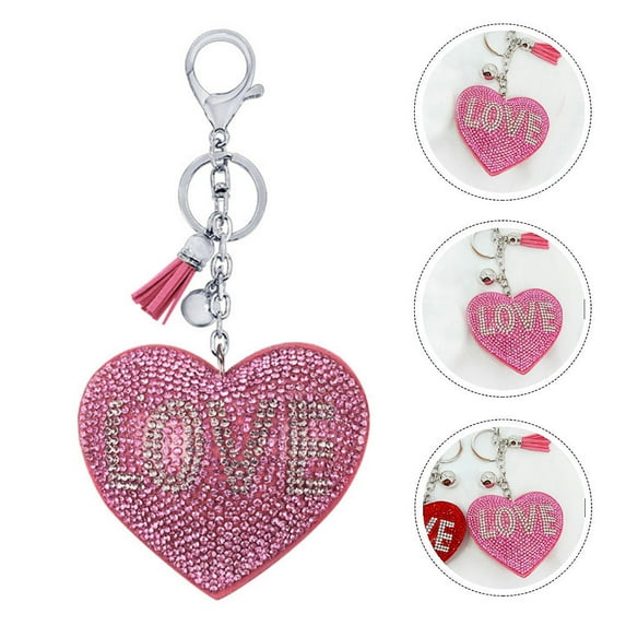 CTIRCHIU 1Pc Shape Keyring Rhinestone Inlaid Creative Love Design Accessory