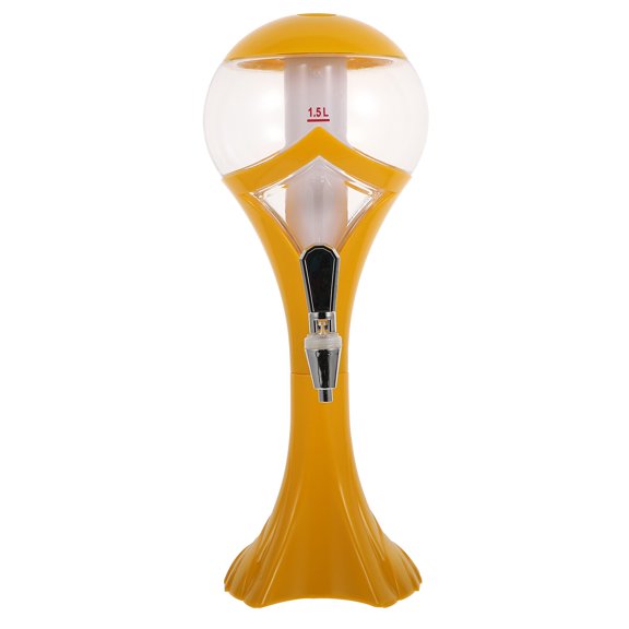 CTIRCHIU Yellow Leakproof Beverage Dispenser with Ice Chamber, 1Pc Drink Server for Home, Bar, Party, Outdoor Use