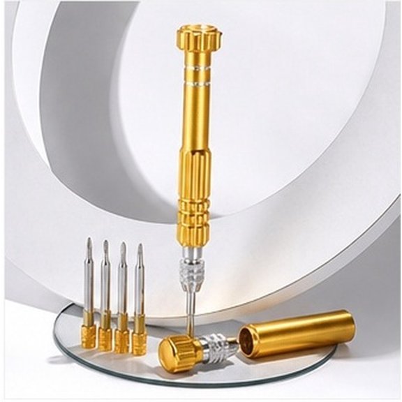 CTIRCHIU 1Set 5 in 1 Precision Screwdriver Kit for Tablet and Phone Repair, Golden Handle with Stable Bits