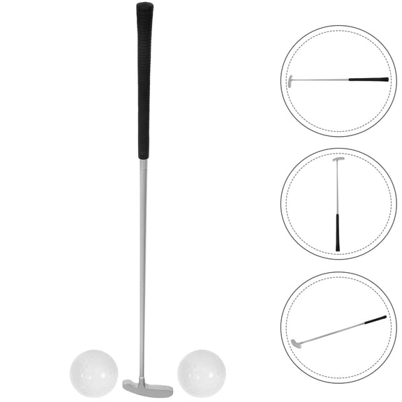 CTIRCHIU 1Set Durable Golf Balls Bulk with Folding Metal Putter for Effective Golfing Practice