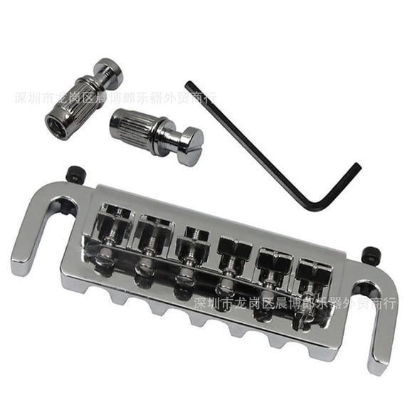 CTIRCHIU 1Set Electric Guitar Bridge Tailpiece Plated Silver Precision Saddle for Tuning Stability and Sound Resonance