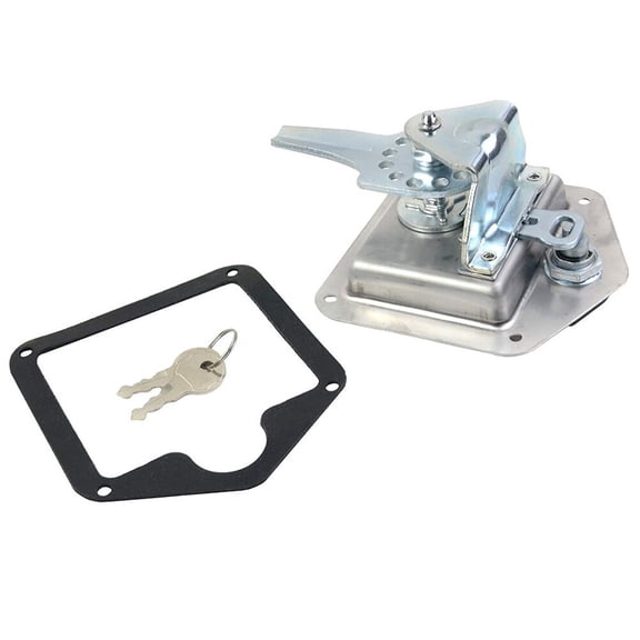 CTIRCHIU 1Set Foldable Stainless Steel T Handle Trailer Lock with Keys Ideal for Service Trucks