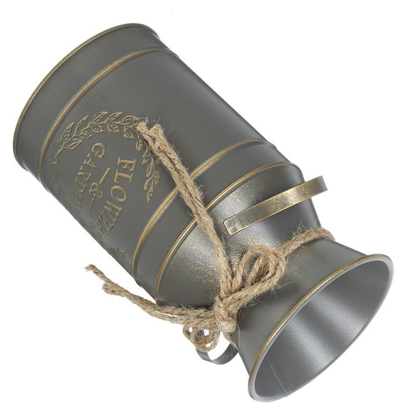 CTIRCHIU Farmhouse Indoor Flower Pots Rustic Metal Jug Grey Galvanized Iron 1Pack