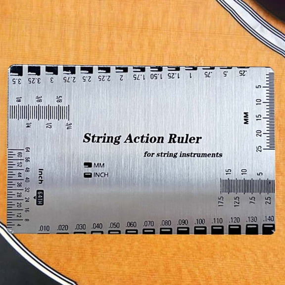 CTIRCHIU Portable Steel Guitar Action Gauge Ruler for Bass and Acoustic Guitar Repair