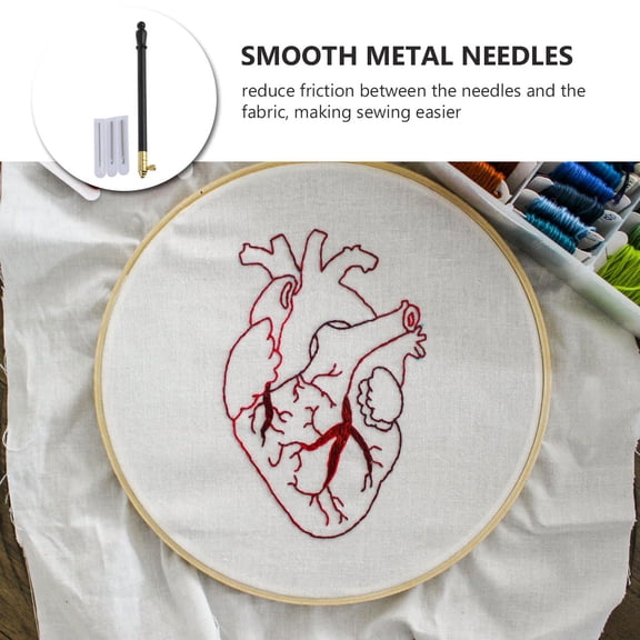 CTIRCHIU 1Set Hook Threader Kit for Knitting Black Metal Embroidery Needles with Comfortable Grip