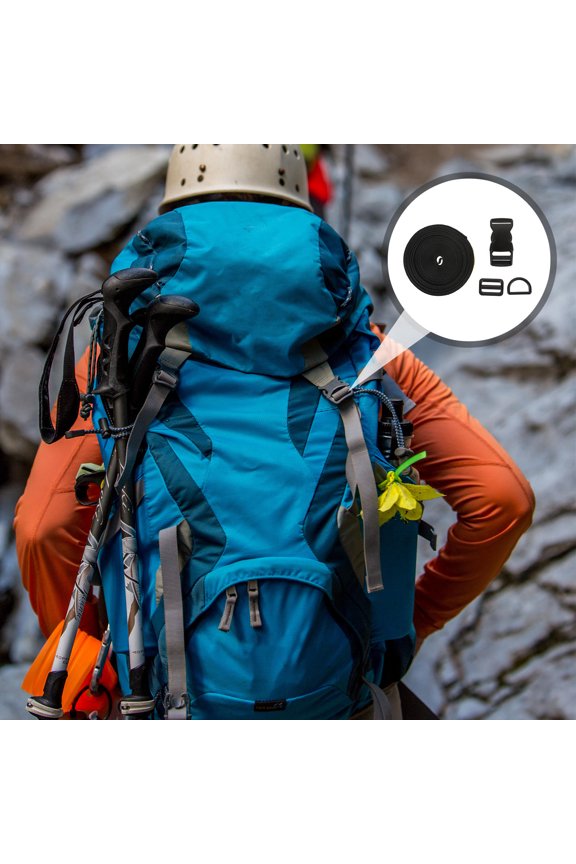 Black Nylon Multi-Function Luggage Strap Belt for Suitcases - 1 Set Travel Accessory