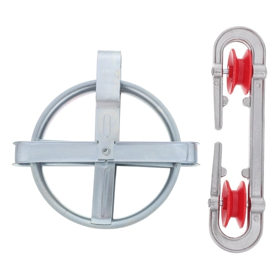 CTIRCHIU 1Set Outdoor Laundry Drying Pulley Kit Plated Silver with Aluminum Iron Build and Tanglefree Rope Organizer