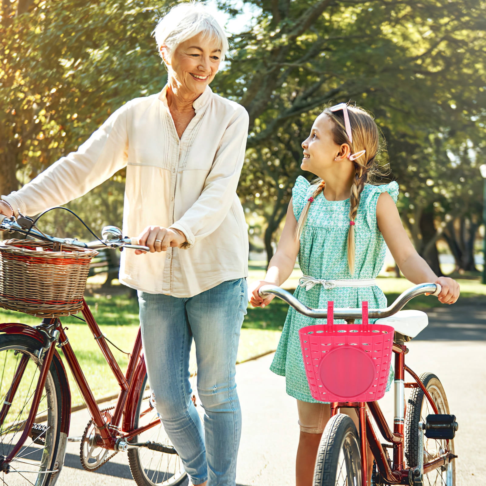 CTIRCHIU Kids' Rectangular Bike Basket Set with Easy Detachable Design ...