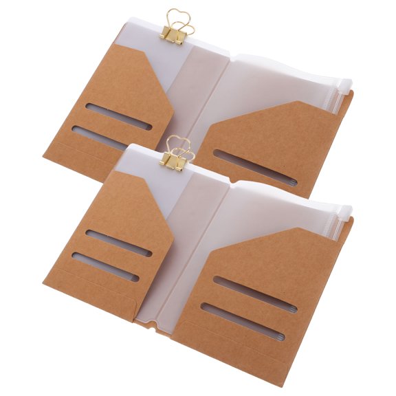 CTIRCHIU 1Set Planner Accessories with Kraft Paper Folder Insert and Clear Document Pouch