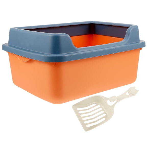 CTIRCHIU 1Set Portable Cat Litter Box with Scoop Assorted Color Practical Design for Travel