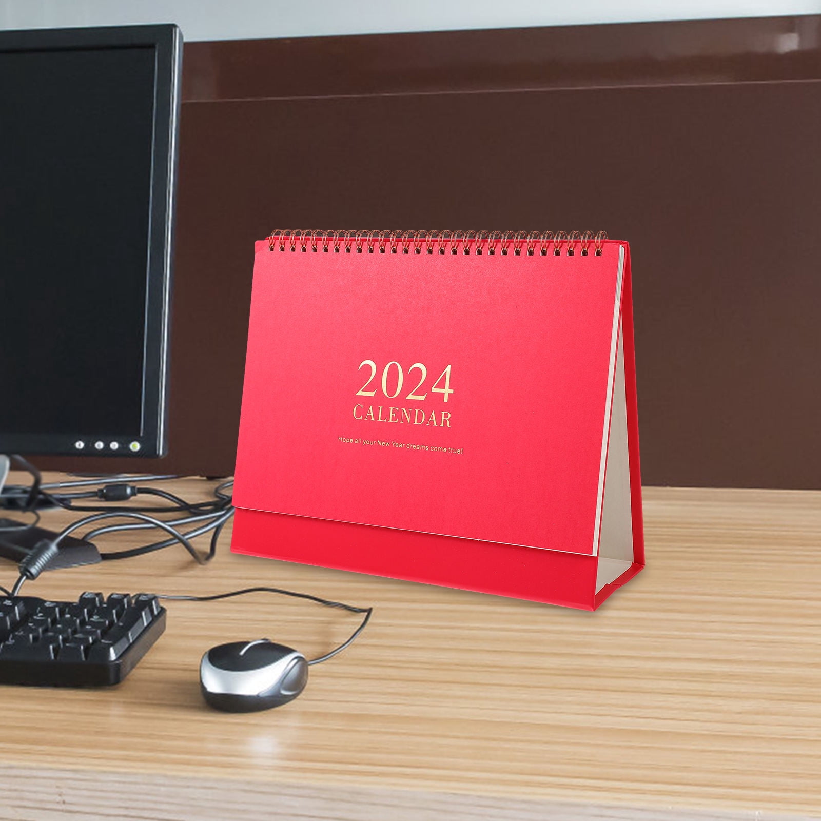 CTIRCHIU Red Desk Calendar 2024 Large Flip Monthly Calendar for Office ...