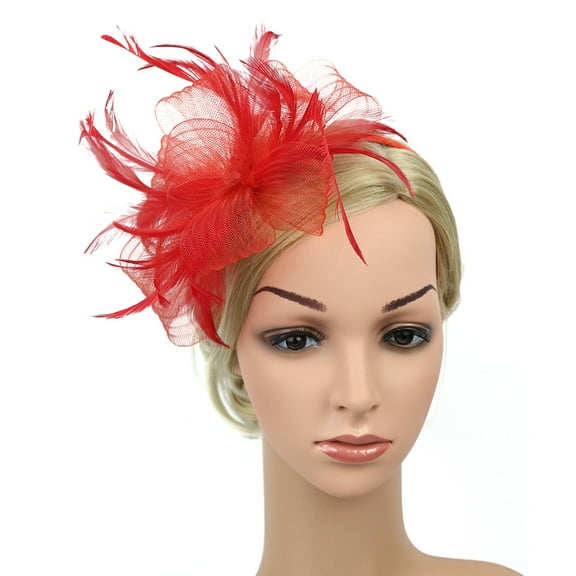 CTIRCHIU Fashionable Red Fascinator Hair Accessory for Weddings and Themed Tea Parties