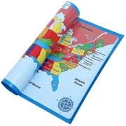 CTIRCHIU Laminated USA Map Poster for Kids, Educational Geography Wall Chart, Classroom & Home Learning Tool, Rectangular Design