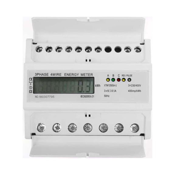 CTIRCHIU Energy Meter White Rail Mounted Voltage and Current Meter for Circuit Measurement Use