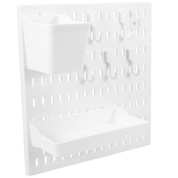 CTIRCHIU Storage Rack Wall Mount Peg Boards White Plastic 1 Set