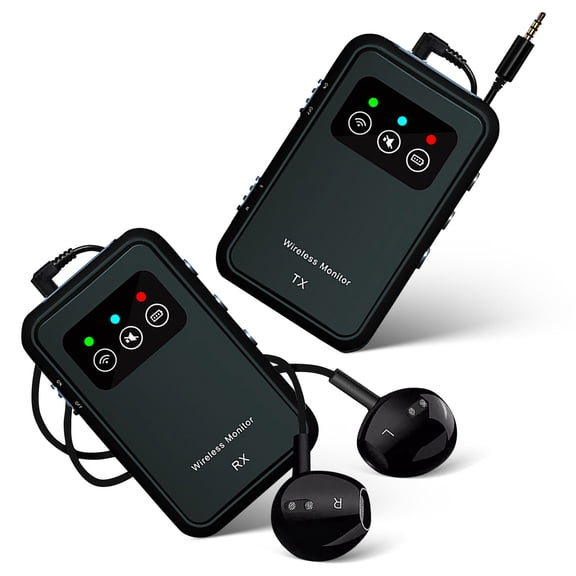 CTIRCHIU 1Set Wireless Stage Monitor System Black with Multiple Channels and Clear Sound