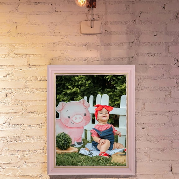 CTIRCHIU 1Set Wood Painting Frame in Pink for Canvas Display with Polished Smooth Surface