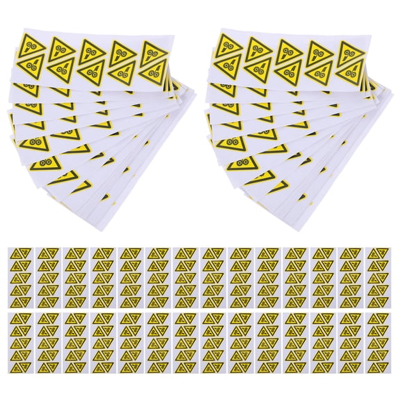 CTIRCHIU 200Pcs Yellow Self Adhesive Warning Stickers for Industrial Machinery and Workplace Safety