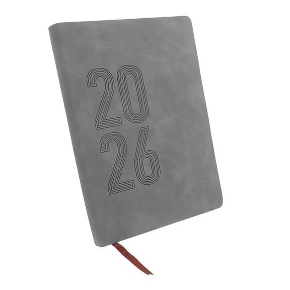 CTIRCHIU 2026 Grey Soft Cover Planner Notebook with Monthly, Weekly & Daily Organizer and Habit Tracker