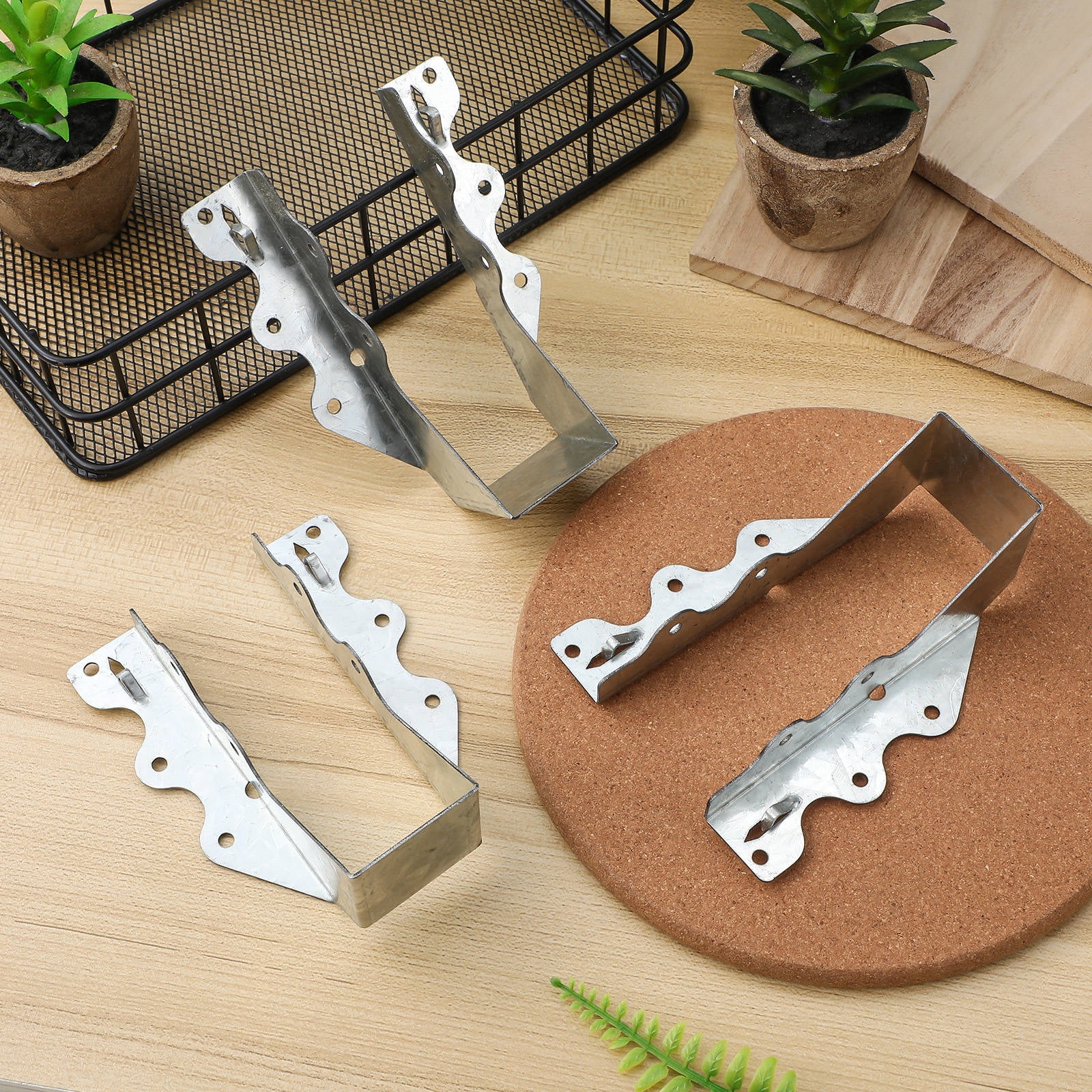 CTIRCHIU 20pcs Silver Galvanized Steel Wood Beam Hanger Bracket Assembly for Support in Outdoor Construction
