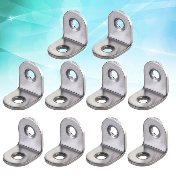 CTIRCHIU 20Pcs Stainless Steel Plated Silver 90 Degree Angle Bracket for Furniture with 2Mm Thickness