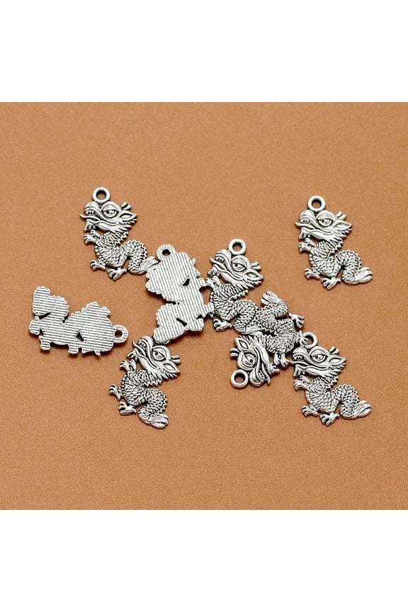 20 Pieces Alloy Dragon Pendant Charm Set in Plated for Jewelry Making and Craft Projects