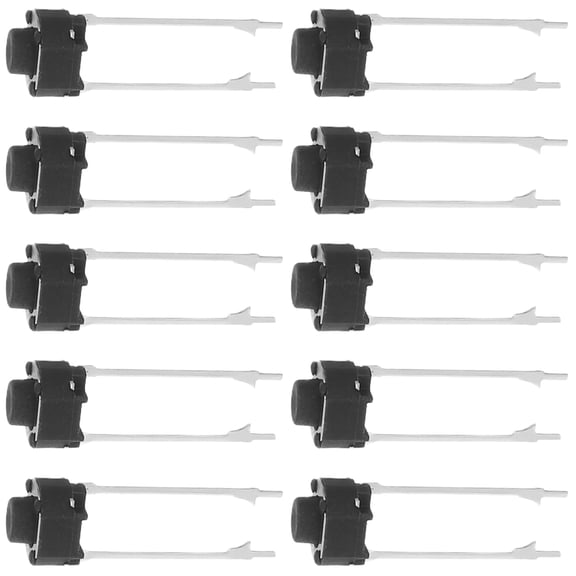 CTIRCHIU 20Pcs 2 Pin Round Black Micro Push Button Switch for Replacement Use in Electronic Breadboards