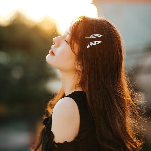 CTIRCHIU 20Pcs Decorative Plated Silver Hair Clips Metal Snap Pins for Cosplay and Special Occasion Use