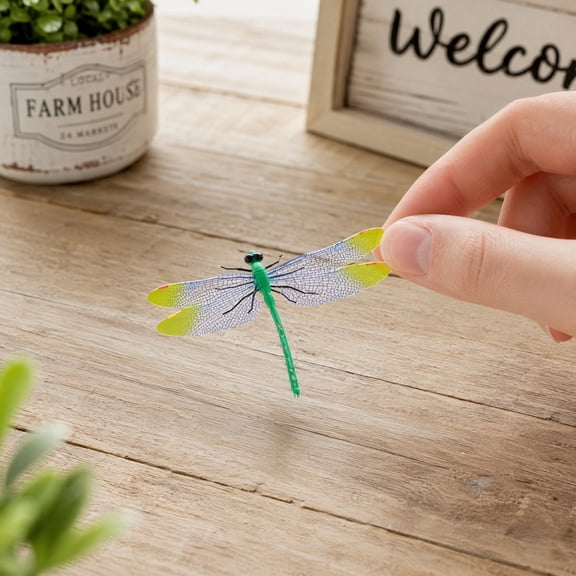 CTIRCHIU 14cm Red Yellow Green Plastic Dragonfly Figurines Indoor Decor 20 Pieces