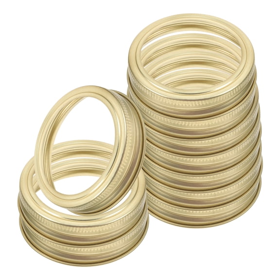 CTIRCHIU 20Pcs Golden Metal Jar Sealing Bands for Regular Mouth Jars with Grip