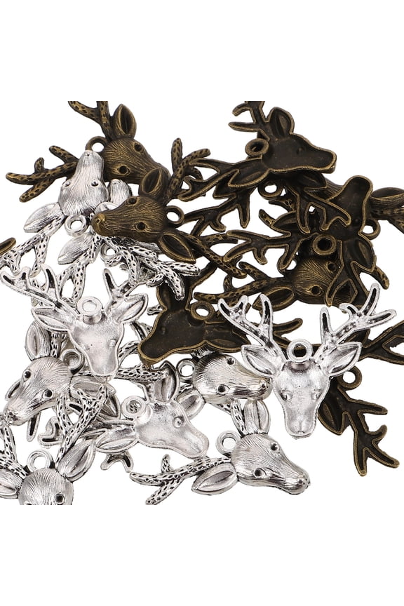 20Pcs Lightweight Alloy Deer Antler Charm Pendants for DIY Bracelet Decoration