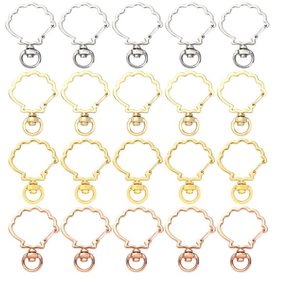 CTIRCHIU 20Pcs Lovely Shell Keychain Key Ring Alloy Key Decoration Small Chic Design Assorted Colors