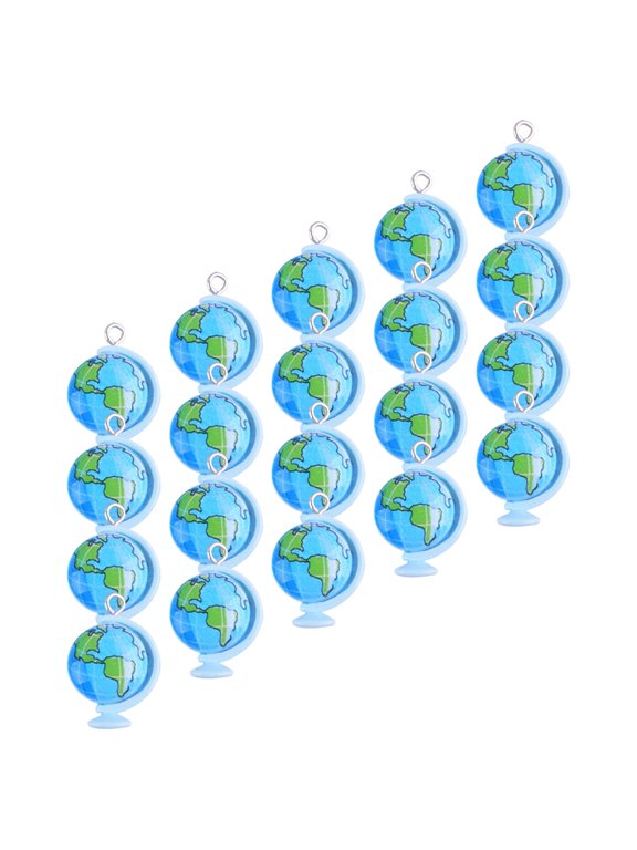20 Pieces Sky Resin Globe Pendants for Jewelry Making with Unique Universe Design Charms