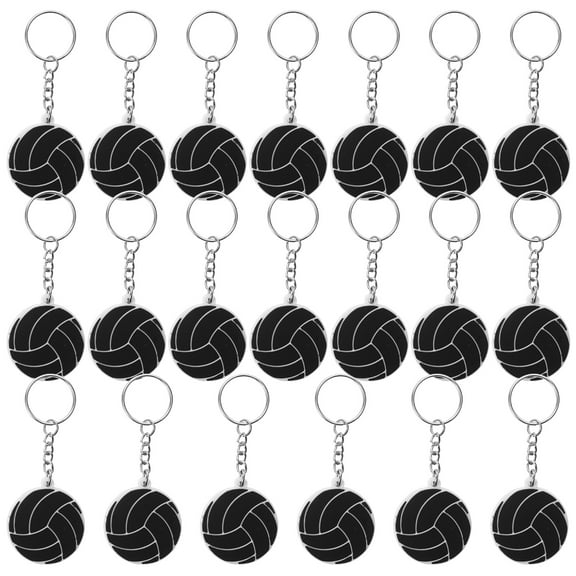 CTIRCHIU Volleyball Keychains Set of 20 Black PVC Lightweight Sports Fan Collectibles Accessories