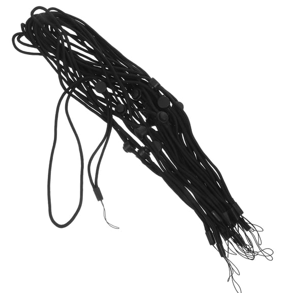 CTIRCHIU 20pcs Black Polypropylene Badge Lanyards for Events, Identification, Name Tags, Hanging Ropes