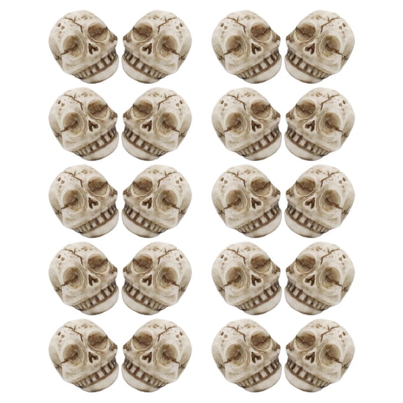 CTIRCHIU Unique Beige Resin Skull Figurines Weather-Resistant Garden Decor 20Pcs