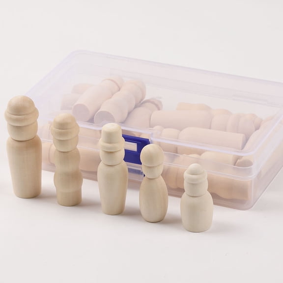 CTIRCHIU 20pcs of Miniature Painting Wooden Puppet Khaki DIY Painting for Girls