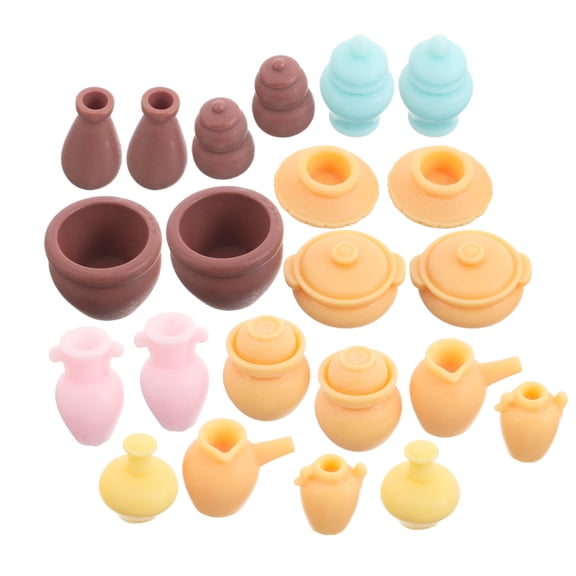 CTIRCHIU 22Pcs Mini Resin Jars Tiny Jar Prop For Miniature Kitchen Supplies