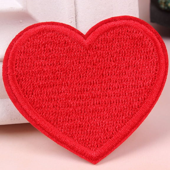 CTIRCHIU Red Heart Shape Applique Iron on Patches for Clothing and Crafts 24Pcs