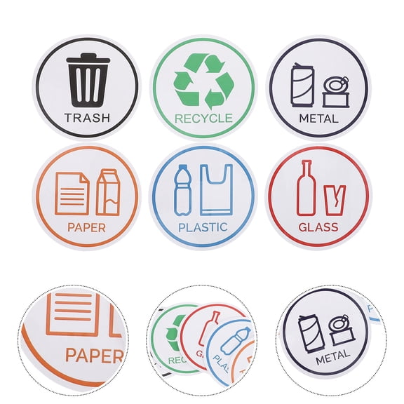 CTIRCHIU 24Pcs Trash Can Recycling Stickers for Waste Separation and Easy Labeling