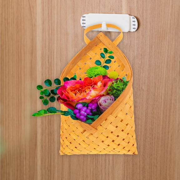 CTIRCHIU 2PCS Hanging Basket With Handle Mail Baskets For Counter Khaki Wood Home Use