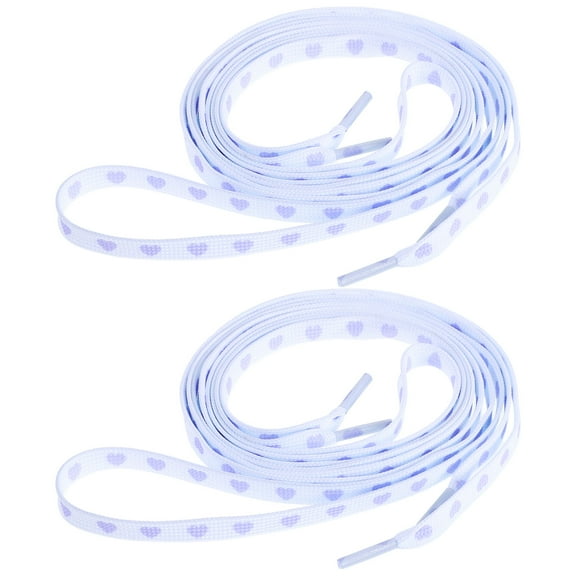 CTIRCHIU 2Pairs Versatile Purple Heart Pattern Shoelaces for Running Shoes and Casual Footwear