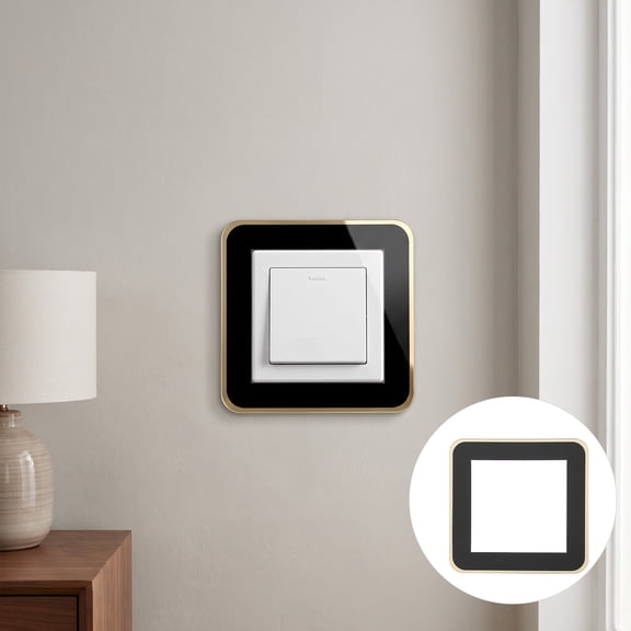 CTIRCHIU 2Pcs Acrylic Mirror Switch Plate Covers in Black for Home Wall Surface Concealment