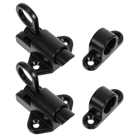 CTIRCHIU 2Pcs Aluminum Alloy Spring Loaded Latch Automatic Self Locking Pin for Cabinet Doors Black