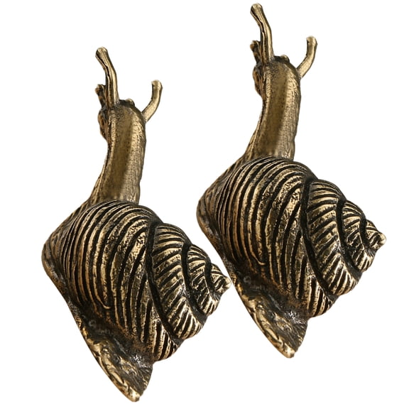 CTIRCHIU 2Pcs Retro Snail Shape Figurines Golden Office Snail Decor for Friends and Family